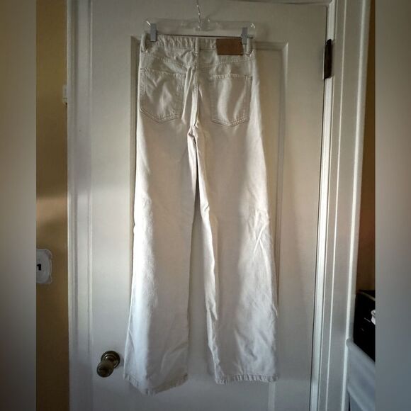 Bershka off white wide leg denim jeans.w split hem NWOT 4 - Picture 2 of 13